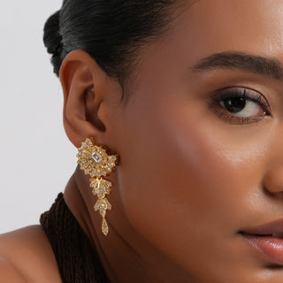 Maisha - Gold Plated Cubic Zirconia Earrings