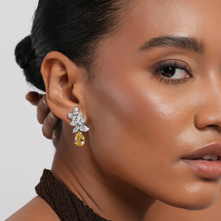 Khadeeja - Yellow CZ Earrings