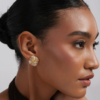 Grace- Gold Plated CZ Stud Earrings