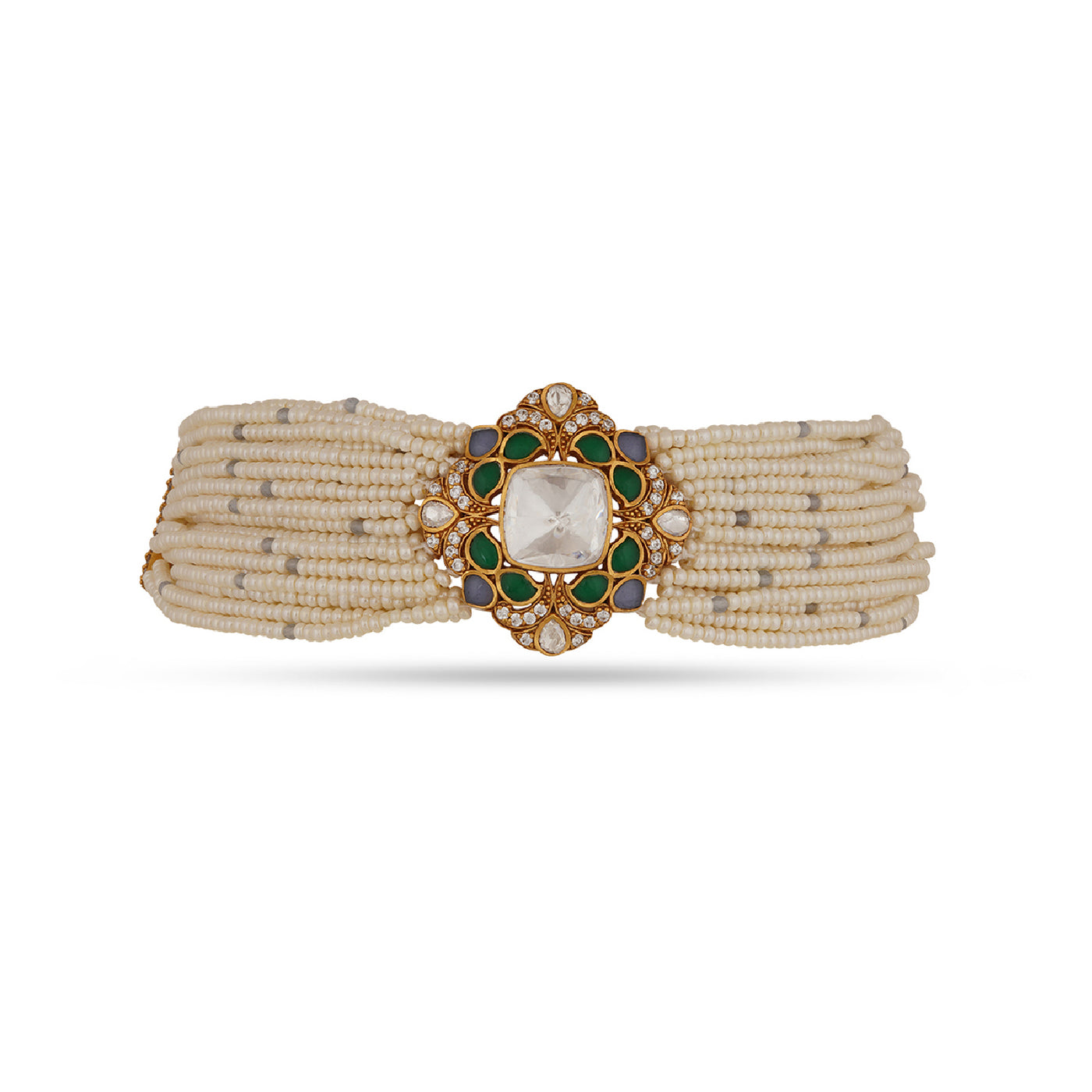 Faiqa - Polki and pearl bracelet