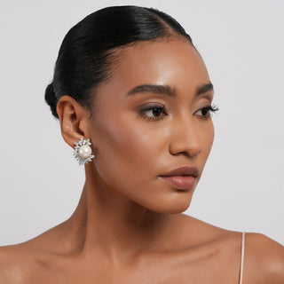 Zulfa - Pearl & CZ Earrings