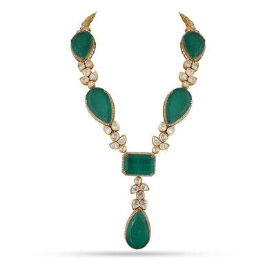 Hareem - Kundan & Green Stone Necklace Set