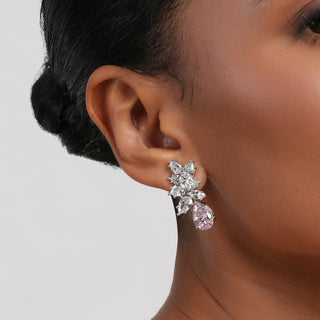 Khadeeja - Pink CZ Earrings