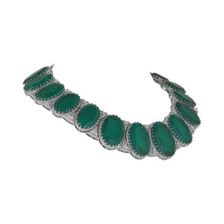 Hameeda - Green Stone necklace set