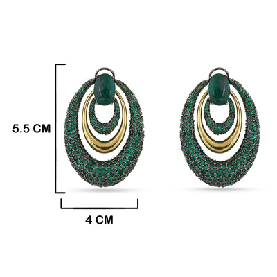 Hooria - Green Stone Earrings