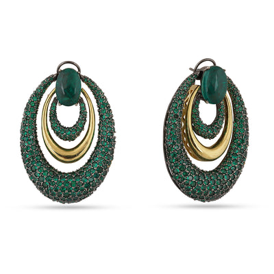 Hooria - Green Stone Earrings