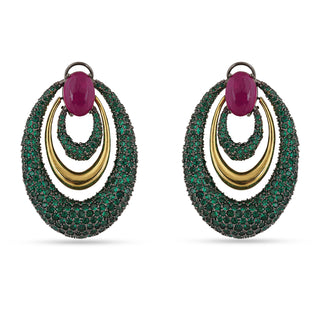 Hooria - Green Stone Earrings