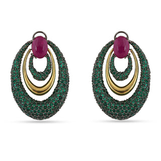 Hooria - Green Stone Earrings