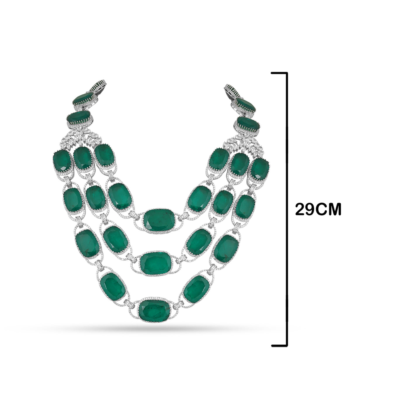 Heela - Emerald Green Doublet Necklace Set