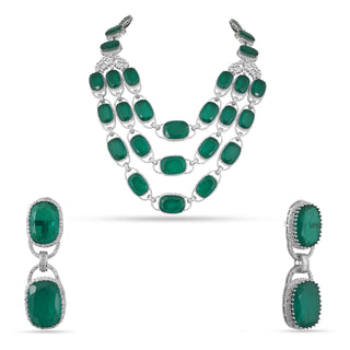 Heela - Emerald Green Doublet Necklace Set