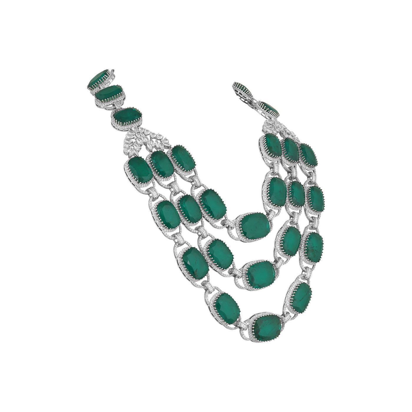 Heela - Emerald Green Doublet Necklace Set