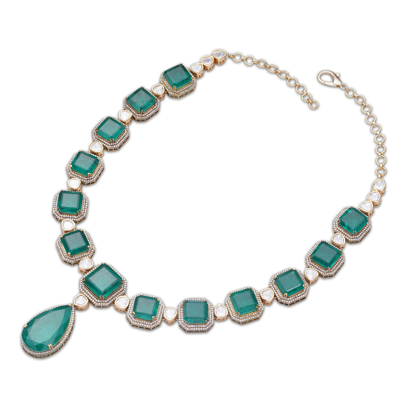 Hidiyah - Emerald Green Doublet Necklace