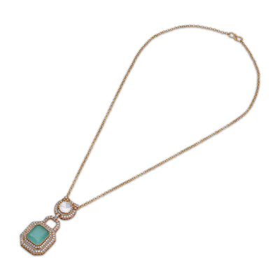 Hajar - Pendant Necklace & Polki Stud Earrings