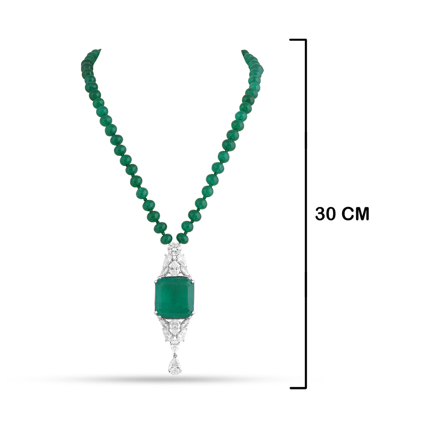Haziqah - Emerald green stone necklace set