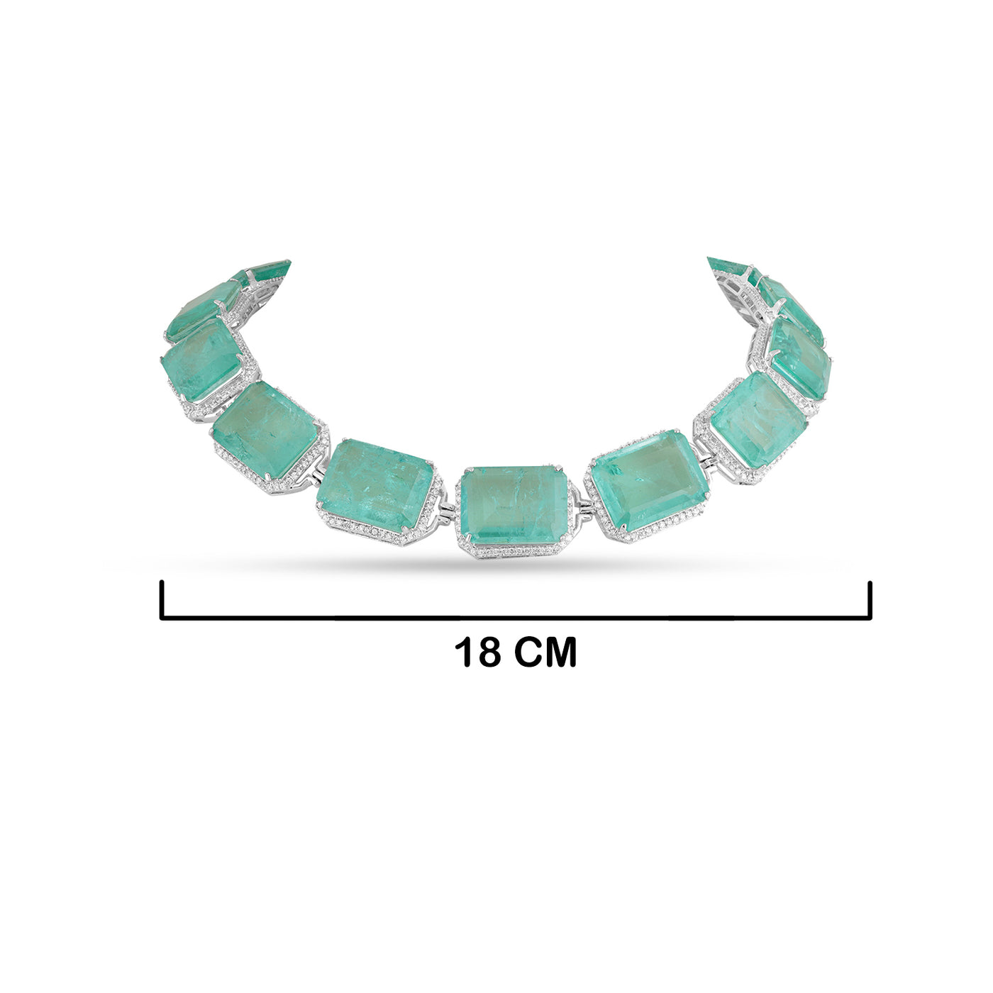 Hazimah - Sea green stone necklace set