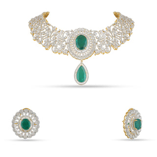 Hayrah - Green stone necklace set