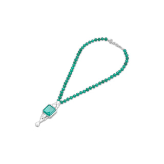 Haziqah - Emerald green stone necklace set