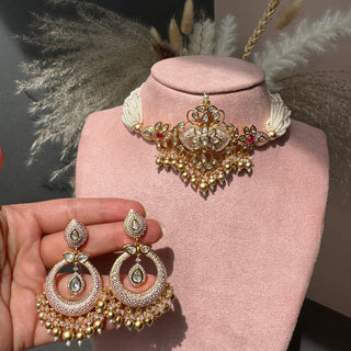 Kanwal Pink Menakari  Necklace Set