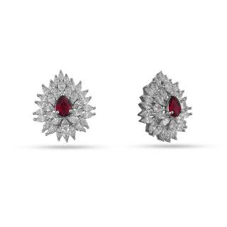 Farisha - Ruby Red Stud Earrings