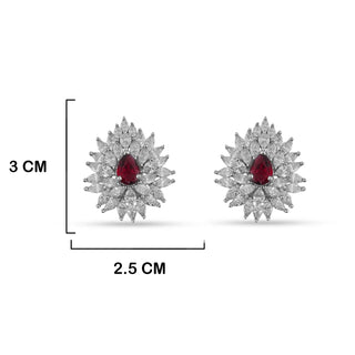 Farisha - Ruby Red Stud Earrings