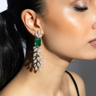 Green Stone Dangler Earrings