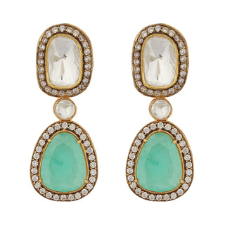 Raaya - Polki and Mint Green Stone Necklace Set