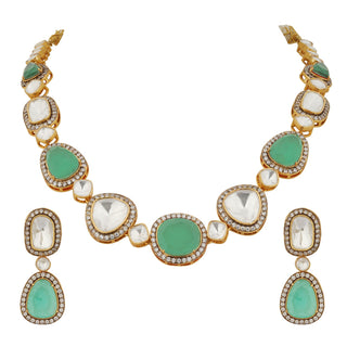 Raaya - Polki and Pink Stone Necklace Set