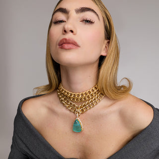 Roza - Statement Pendant Chain Choker