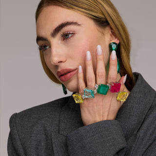 Emmalyn - Green Stone CZ Ring