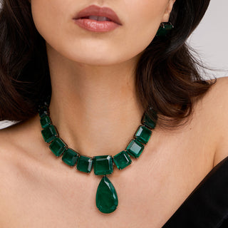Esra - Green Doublet Necklace Set