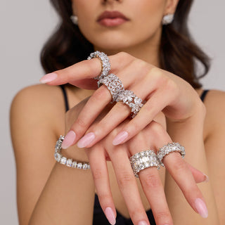 Areebah - Cubic Zirconia Flower Ring