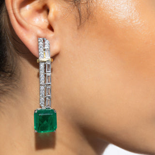 Isra - Green Doublet and CZ Earrings