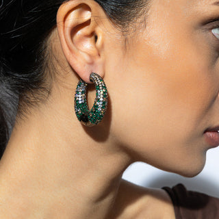 Atika - Green CZ Hoop Earrings