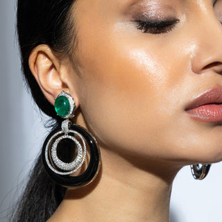 Hind - Black Enamel earrings