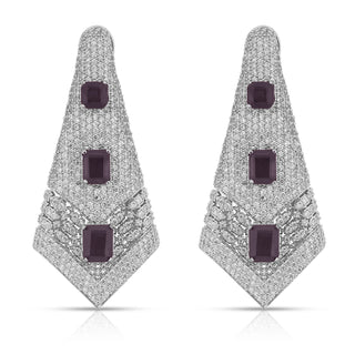 Alizeh - Purple stone Dangler Earrings