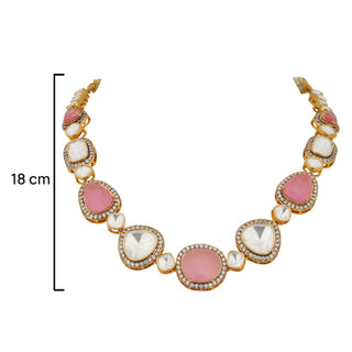 Raaya - Polki and Pink Stone Necklace Set