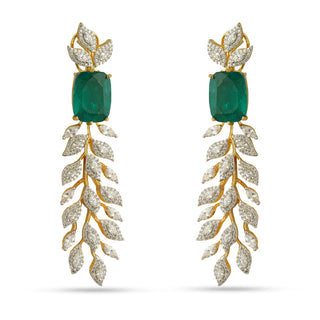 Jian - Green Stone Dangler Earrings