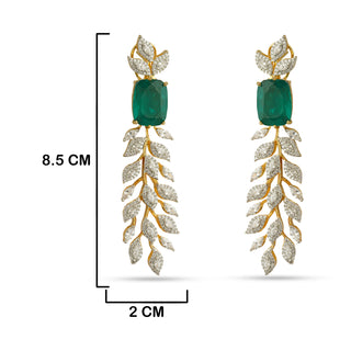 Jian - Green Stone Dangler Earrings