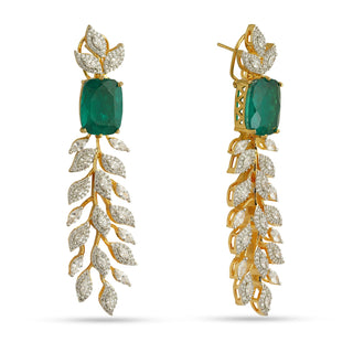 Jian - Green Stone Dangler Earrings