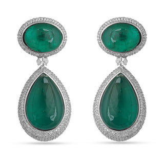 Shamita - Green Doublet Dangler Earrings