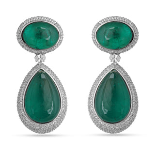 Shamita - Green Doublet Dangler Earrings