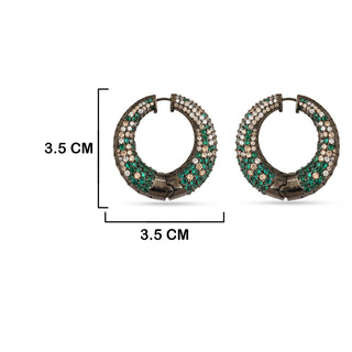 Atika - Green CZ Hoop Earrings