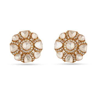 Kaheesha - Gold Plated Polki Stud Earrings