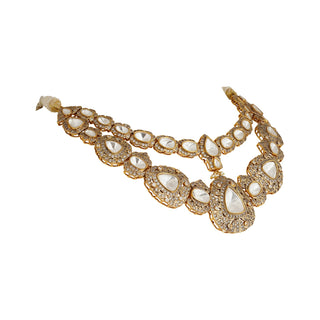 Raysha - Polki CZ Necklace Set in Gold Plating