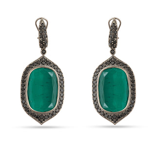 Arielle - Green Doublet Stone Earrings