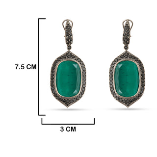 Arielle - Green Doublet Stone Earrings