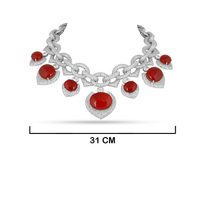Ikram - Red Doublet Necklace Set