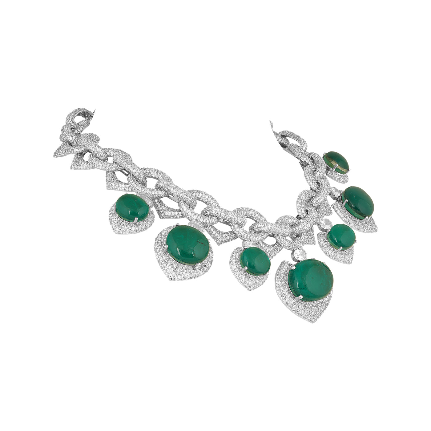 Ikram - Green Doublet Necklace Set
