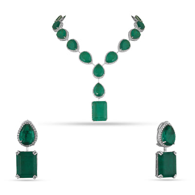 In’am - Emerald Green Doublet Necklace Set