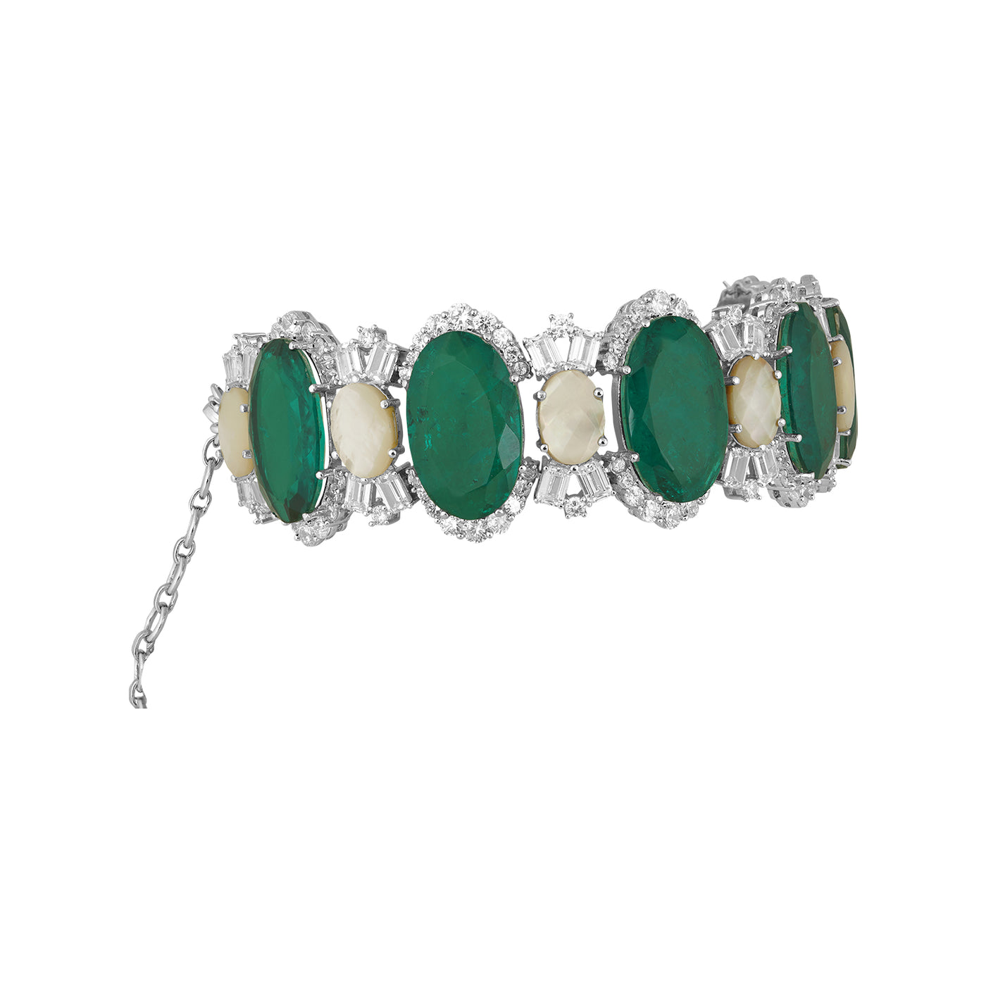 Inan - Green Doublet & Mother Of Pearl Choker set